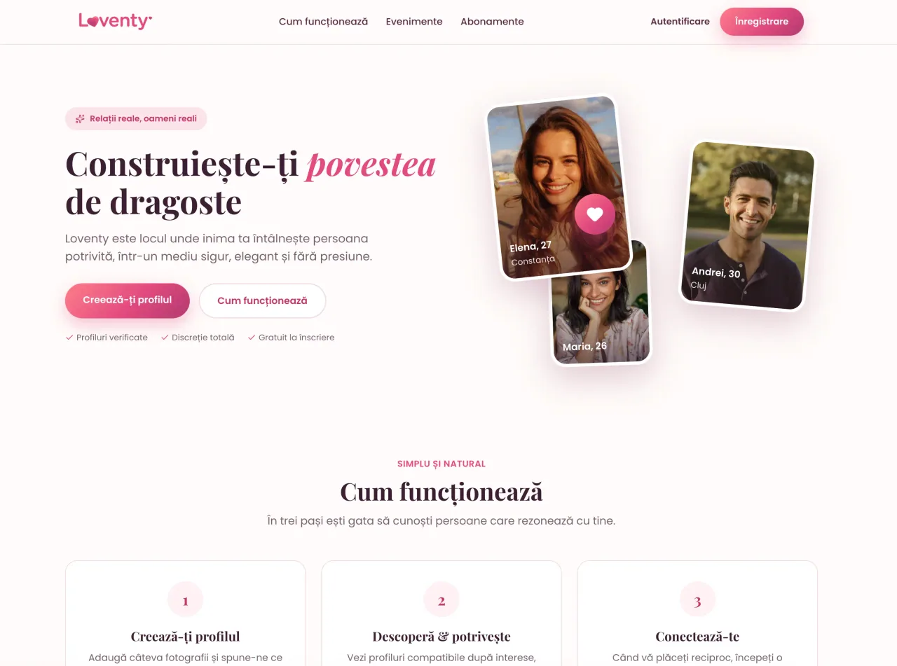 Studiu de caz Loventy, de la WordPress la o aplicație de dating cu swipe, matching și chat live
